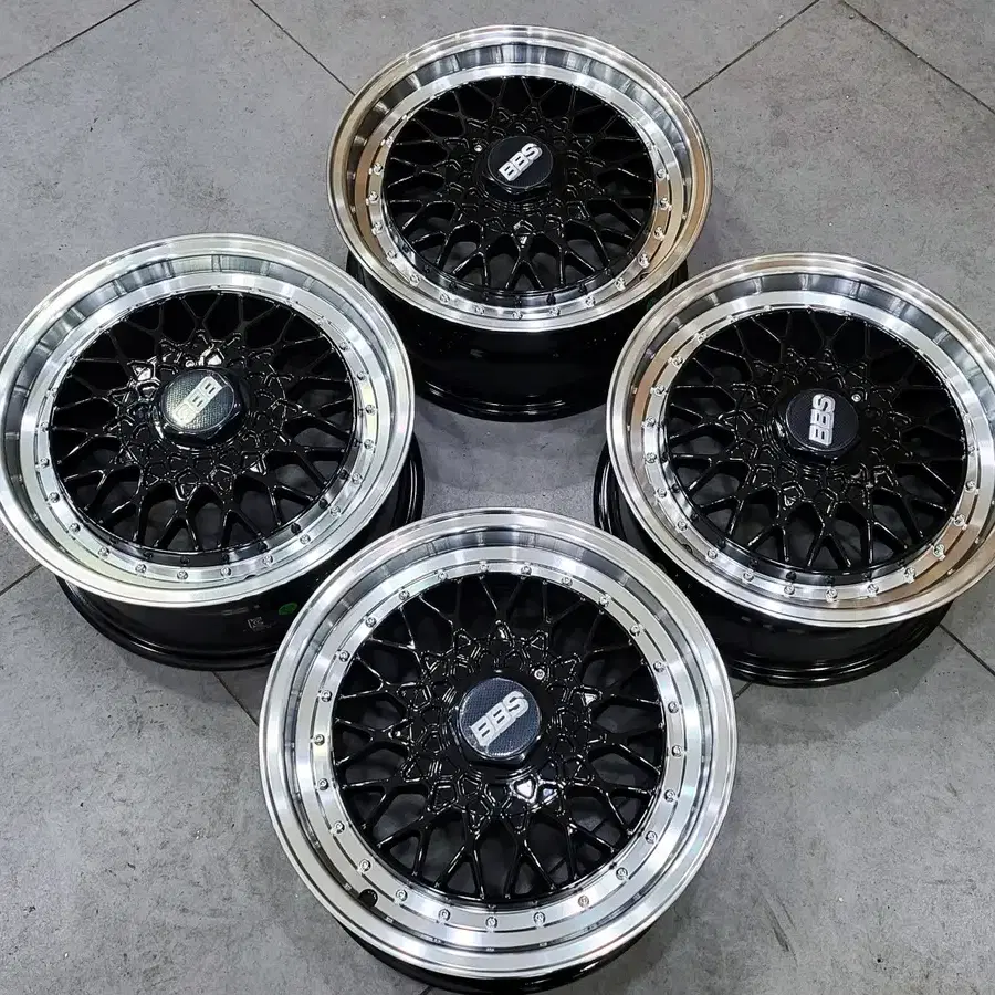 15인치 BBS 슈퍼RS.st 블랙림폴리쉬 신품휠 1대분