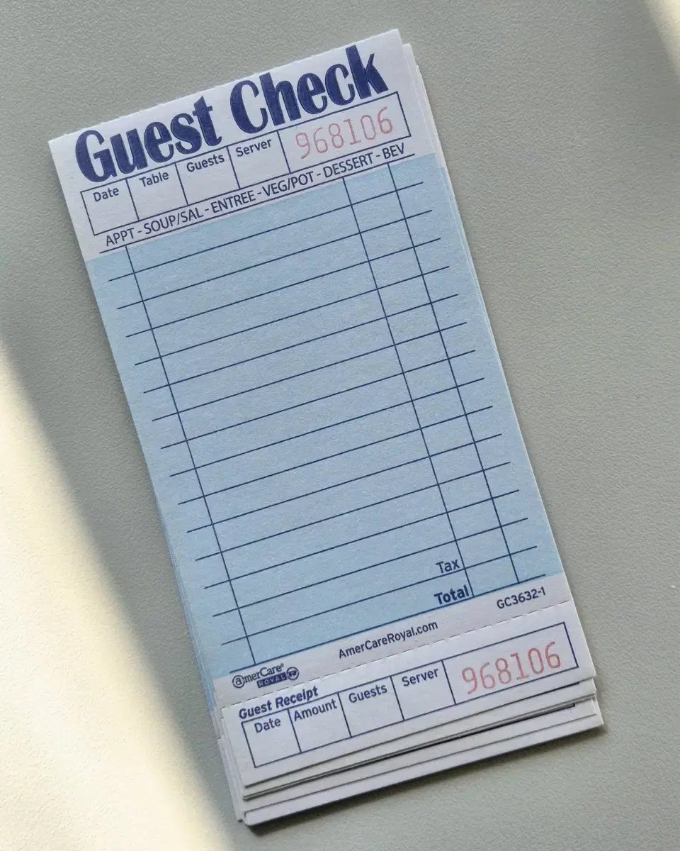 파스텔 빈티지 체크리스트 소분 guest check 2종