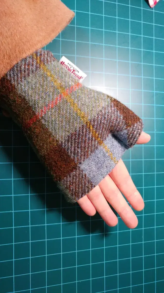 핸드워머 Harris tweed handmade