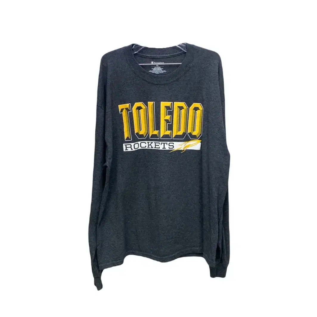 남성 챔피온 TOLEDO 라운드넥 롱 슬리브 다크그레이 XL