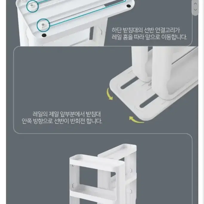 새상품 아이템톡 더블라인 무빙 스토어 2in1 화장품 정리대 화이트