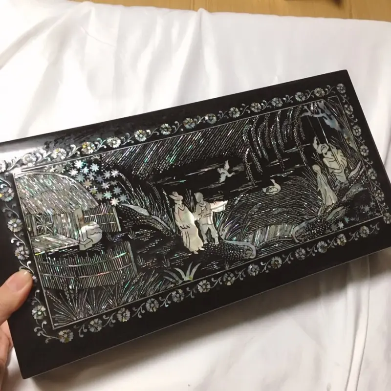 自犬灰皿 アンティーク螺旋漆器