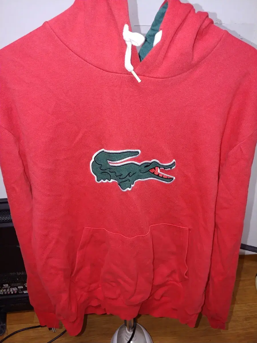 Lacoste Hoodie Size L Red/Green