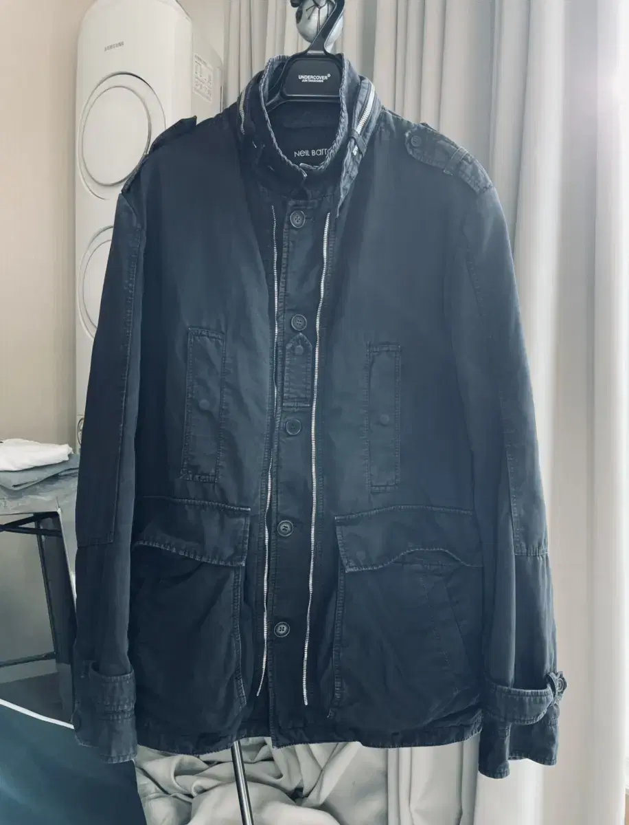 Genuine) Neil Barrett Black Jacket (Military Style)