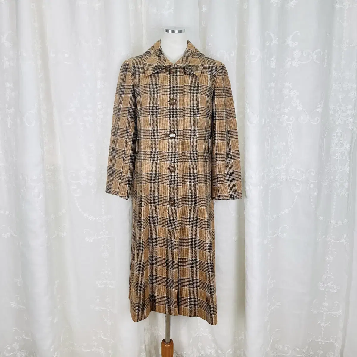 No. 1183 Brown Daily Check Long Coat