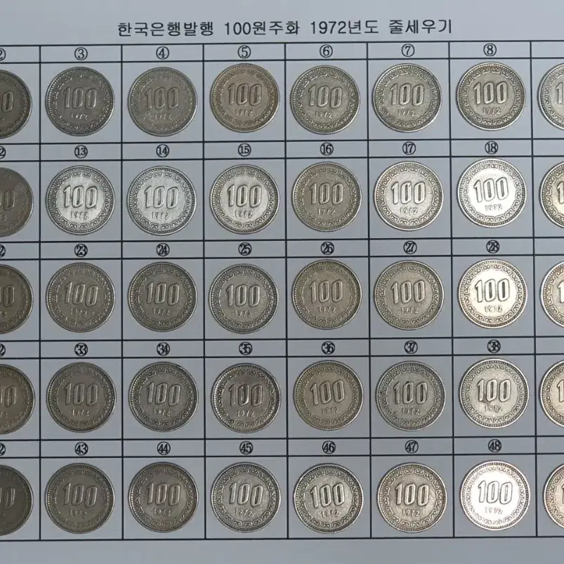 1972년 100주 극미품모음 50개 분양