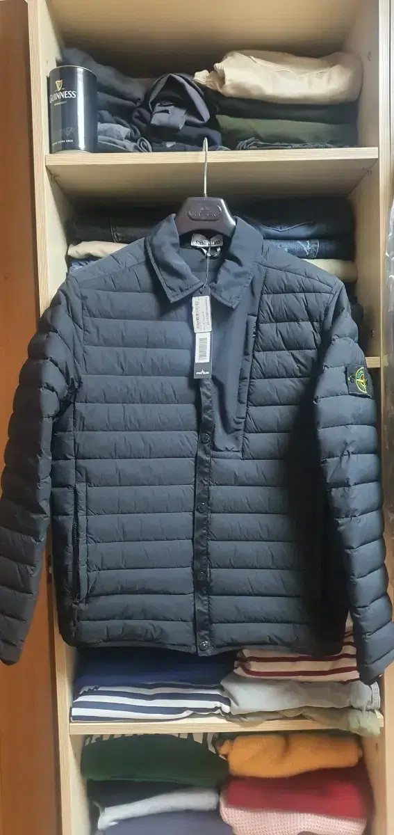 (L) Stone Island Roomwoven Shirt-Style Lightweight Puffer Down Shirt