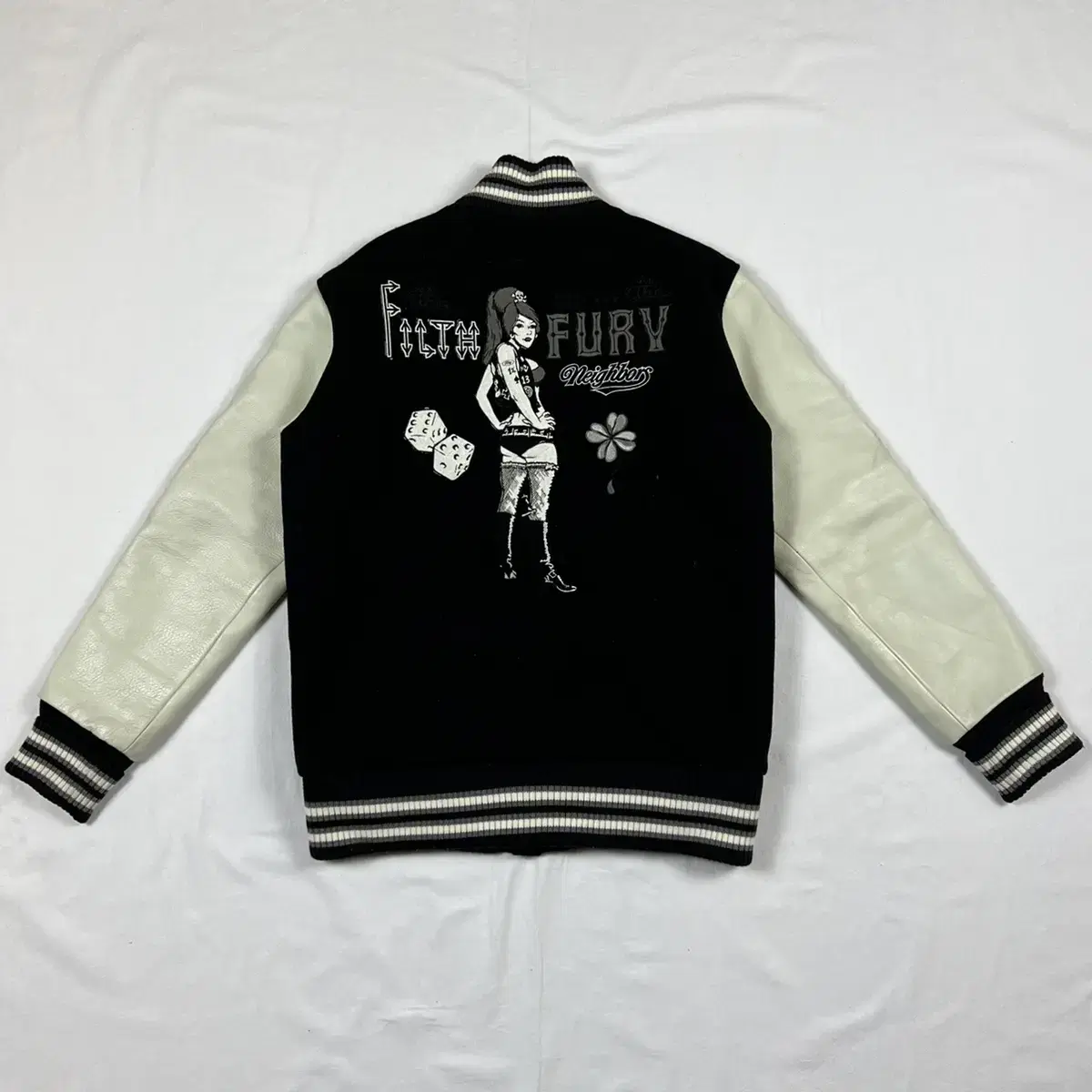 Neighborhood Hood Neighborhood Filth Fury Leather Varsity Jacket