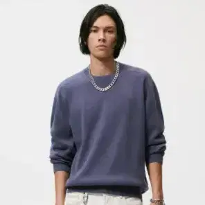 ZARA 코튼 스웨터 라벤더색 L