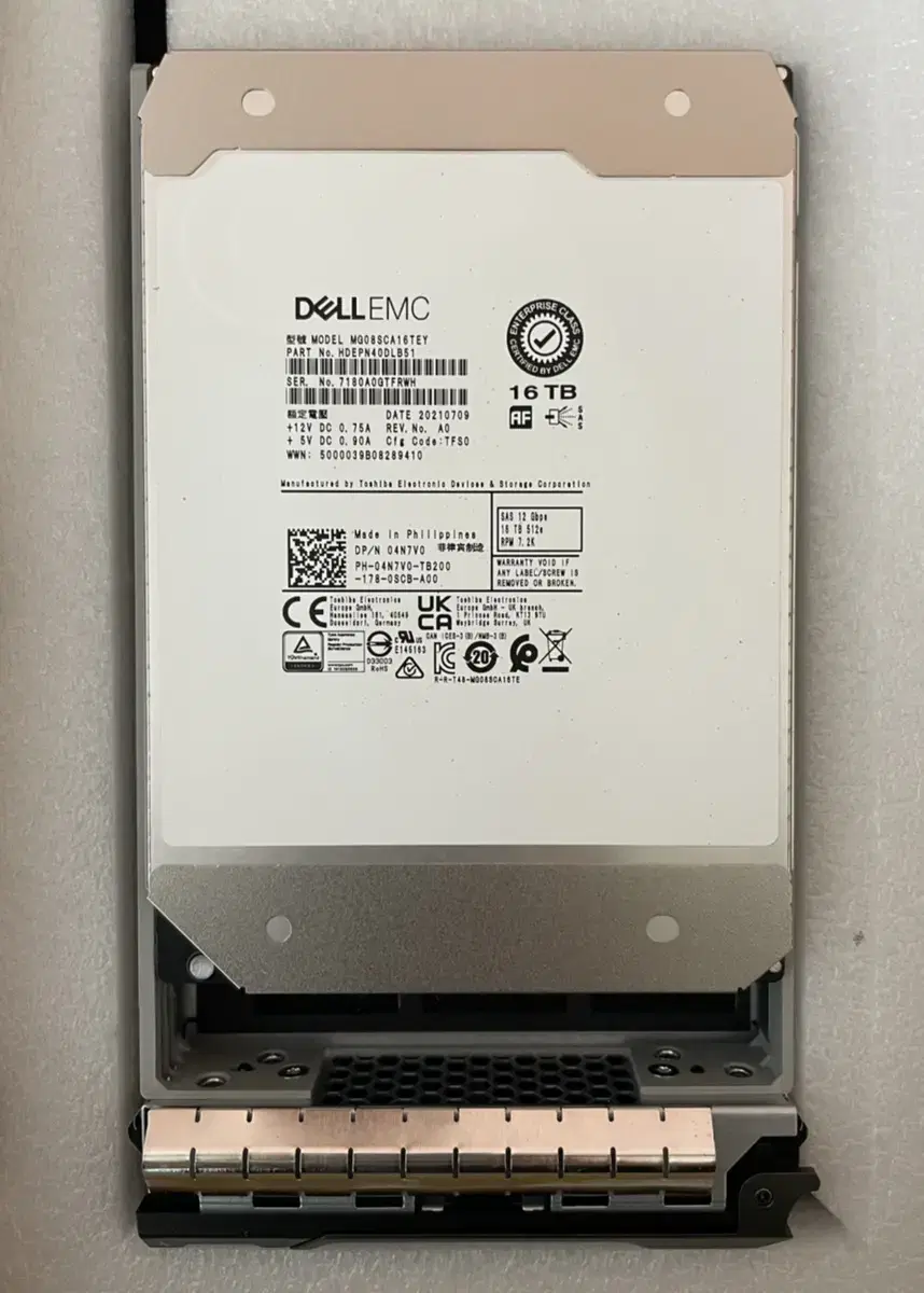 Dell SAS HDD 16TB 판매합니다.