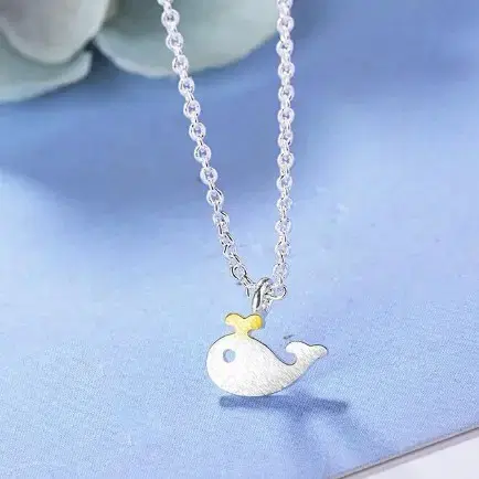 s925 sterling silver whale 고래 실버 은목걸이