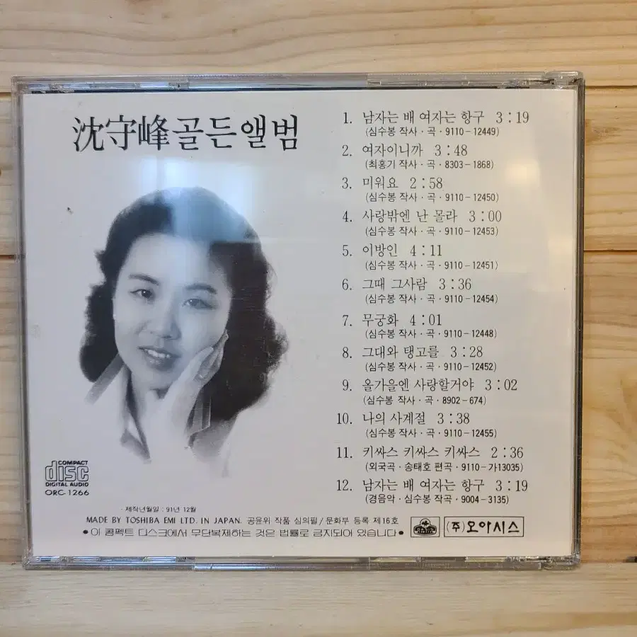 CD 심수봉골든앨범 1991년오아시스레코드