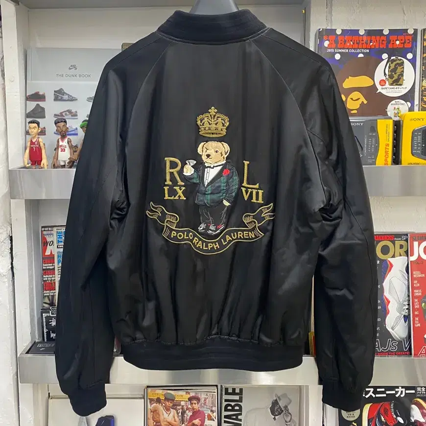 폴로 랄프로렌 bk satin 마티니 베어 souvenir jacket