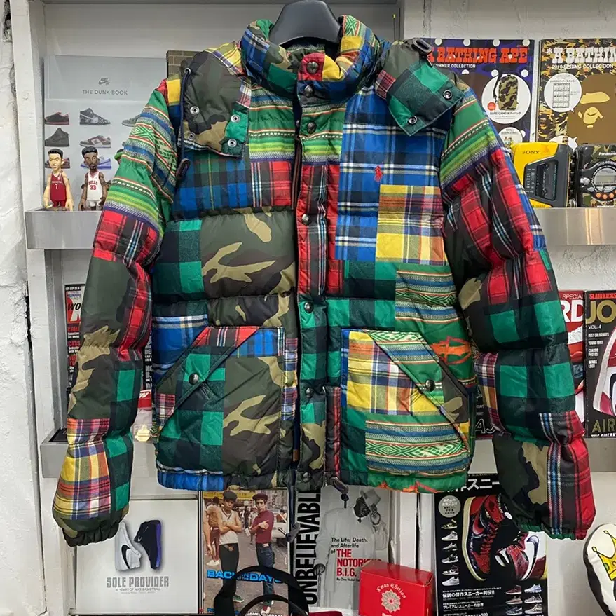 폴로 랄프로렌 patchwork down jacket