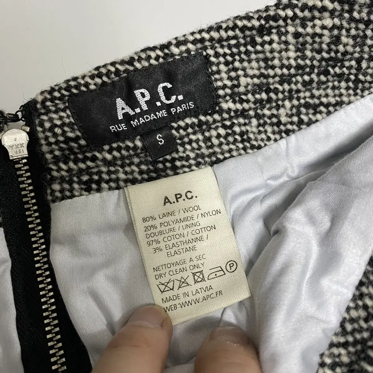 아페쎄 APC 디자인 트위드 스커트 치마