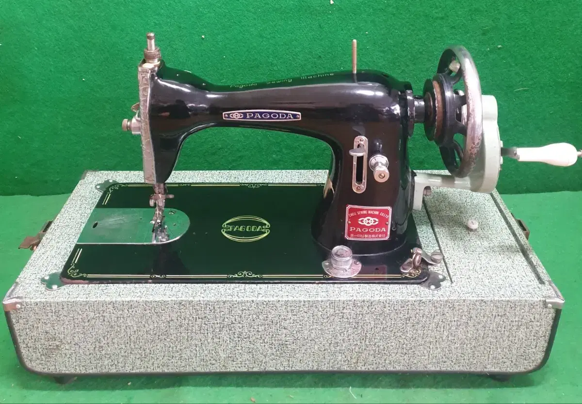 Old-fashioned hand sewing machine