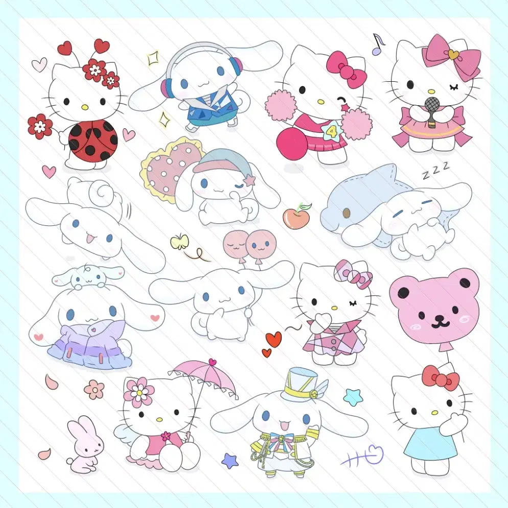 Sanrio In White ( Kitty x Cinnamoroll )