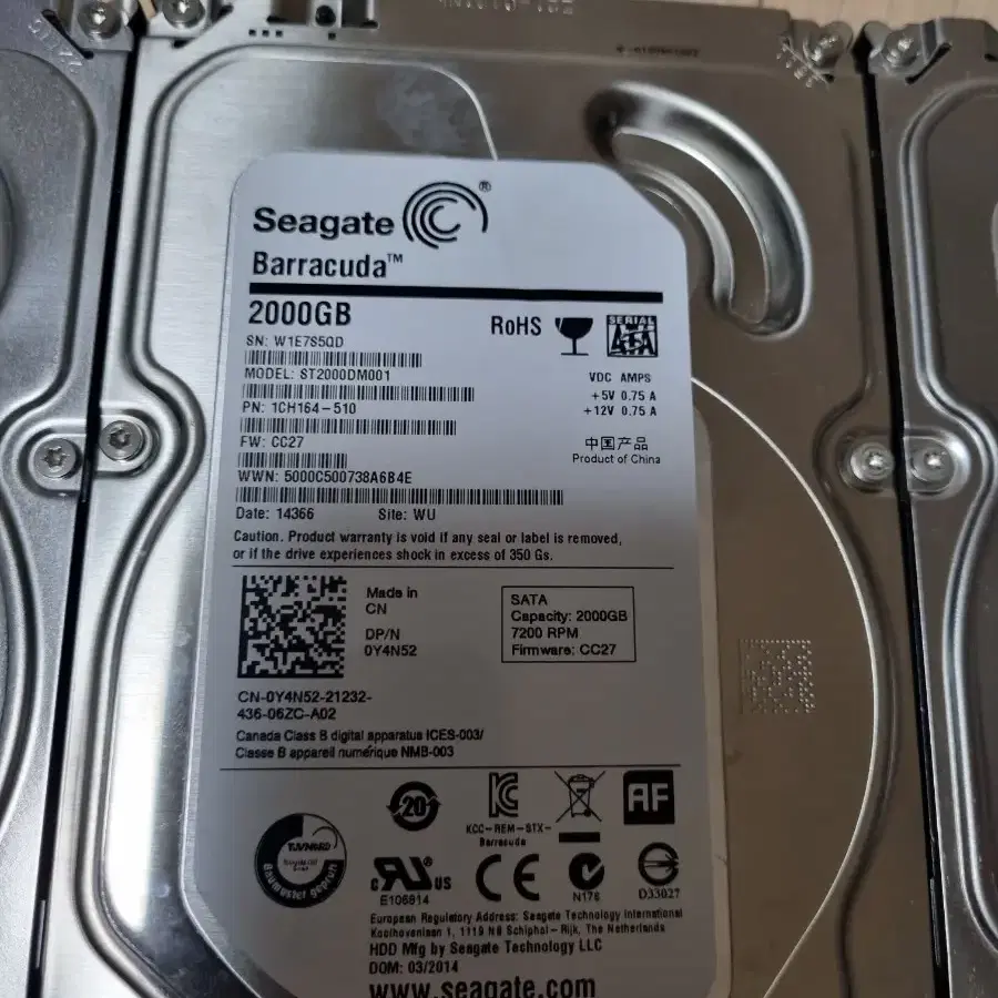 시게이트 WD 히타치  3.5" HDD(500GB/1TB/2TB/3TB)