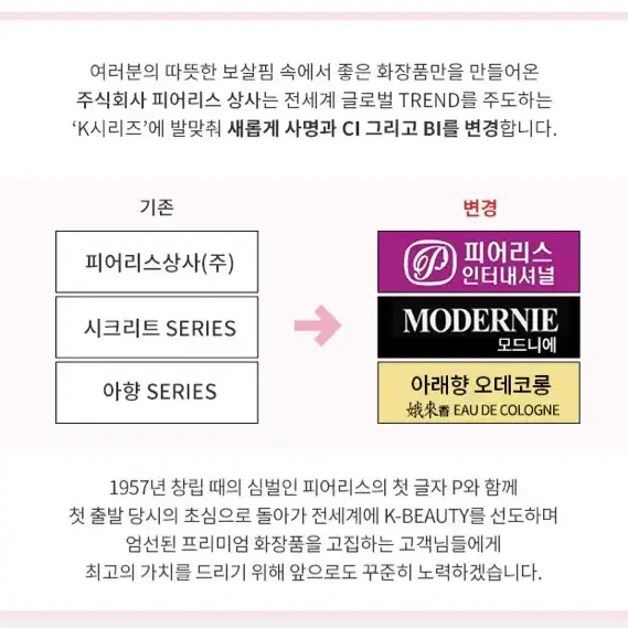 피어리스Int 모드니에 3종세트 여성기초화장품