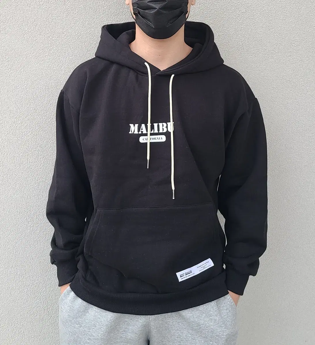 [1장남음]MALIBU 레터링 기모 후드티