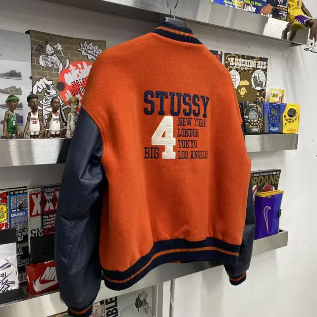 90s stussy 올드 스투시 BIG4 바시티 자켓