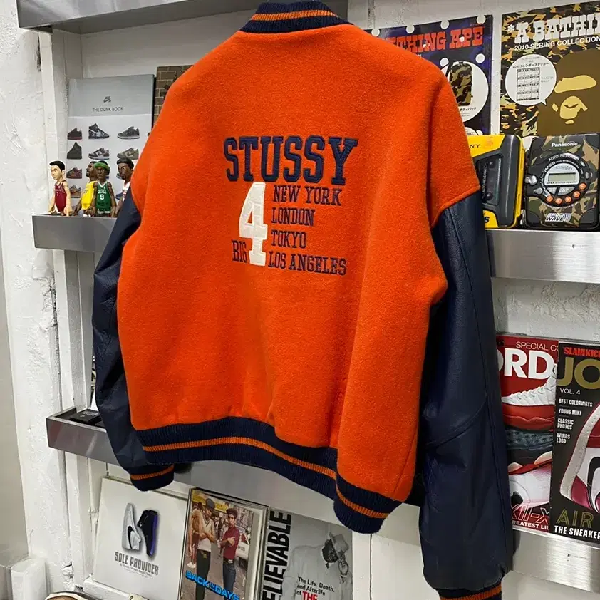 90s stussy 올드 스투시 BIG4 바시티 자켓