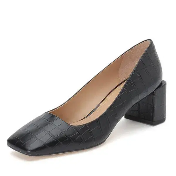 Staccato cowhide mid-heel