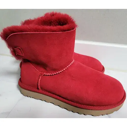 명품 어그 ugg 230사이즈 진핑크레드 무스탕부츠