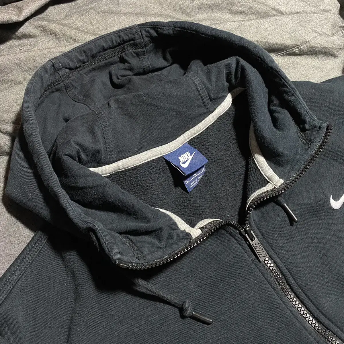 NIKE Small Logo Zip-Up Hood shirts Sz XL