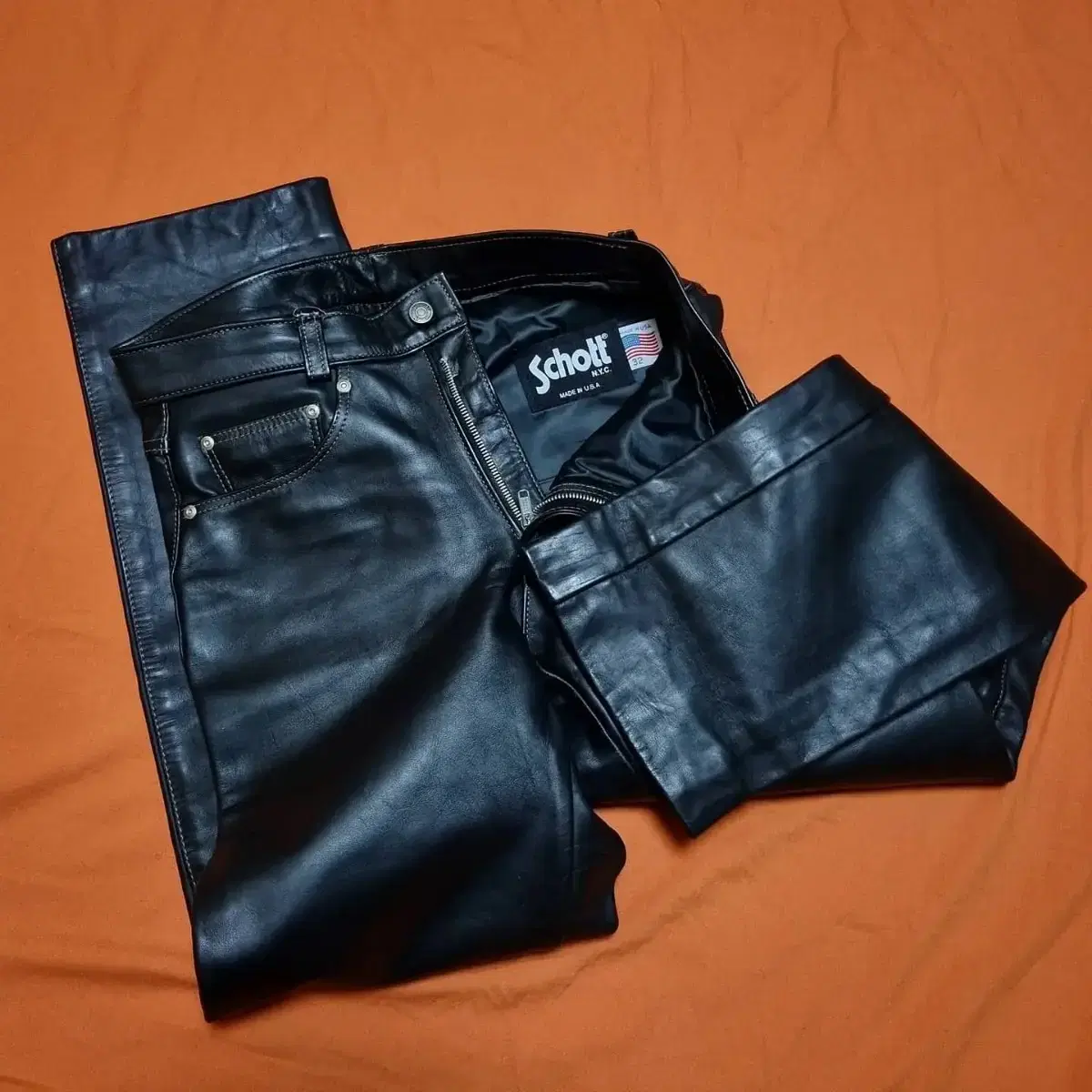 Schott 600 Leather Pants Straight