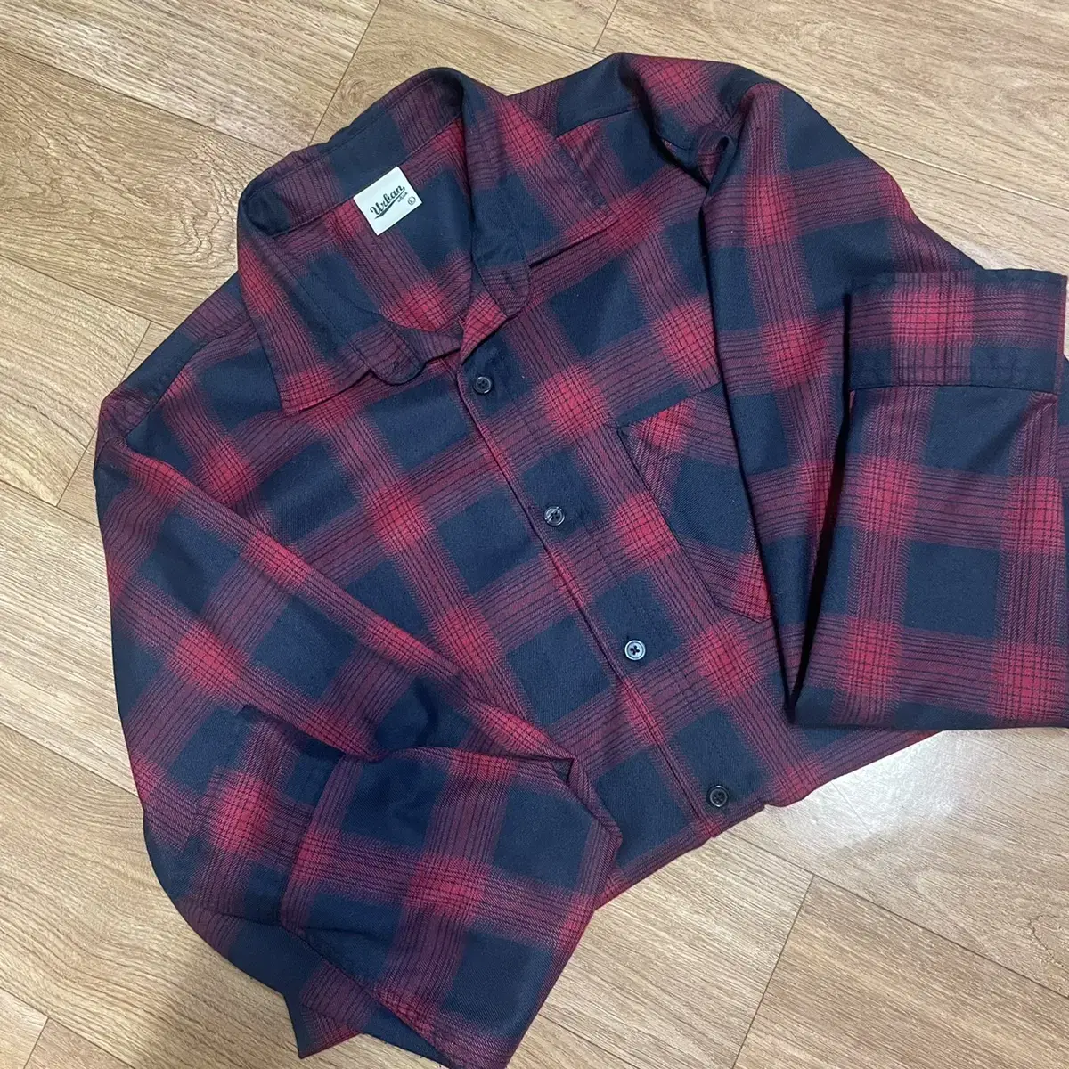 A red plaid jacket in good condition