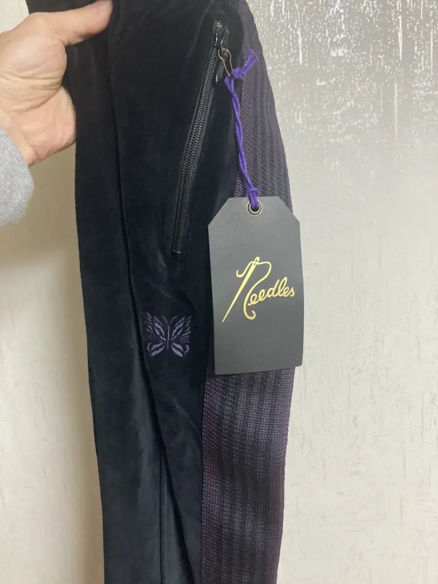 Needle-track pants velour m new product