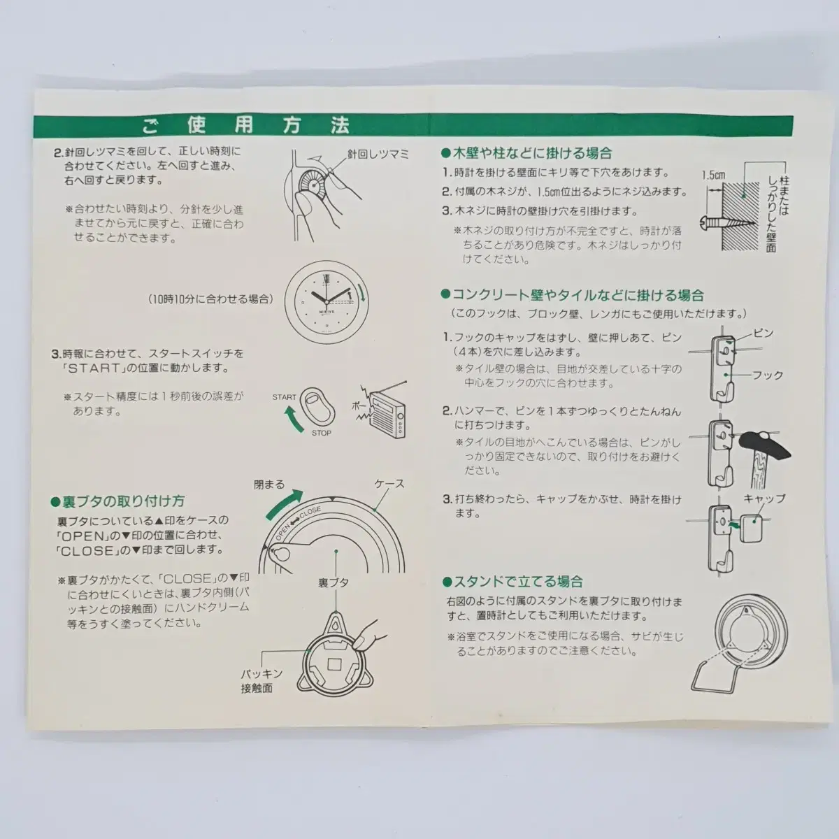 새상품 1990년대 빈티지 일본 LEC사 고급 욕실용 방수시계   