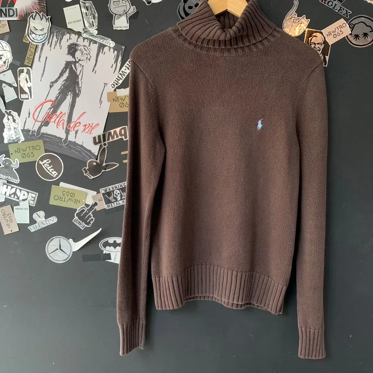 Polo Ralph Lauren Neck Polo Knit Brown L, Size