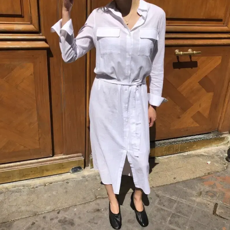 ore 오어 Gaby shirt dress 가비 셔츠 드레스 화이트