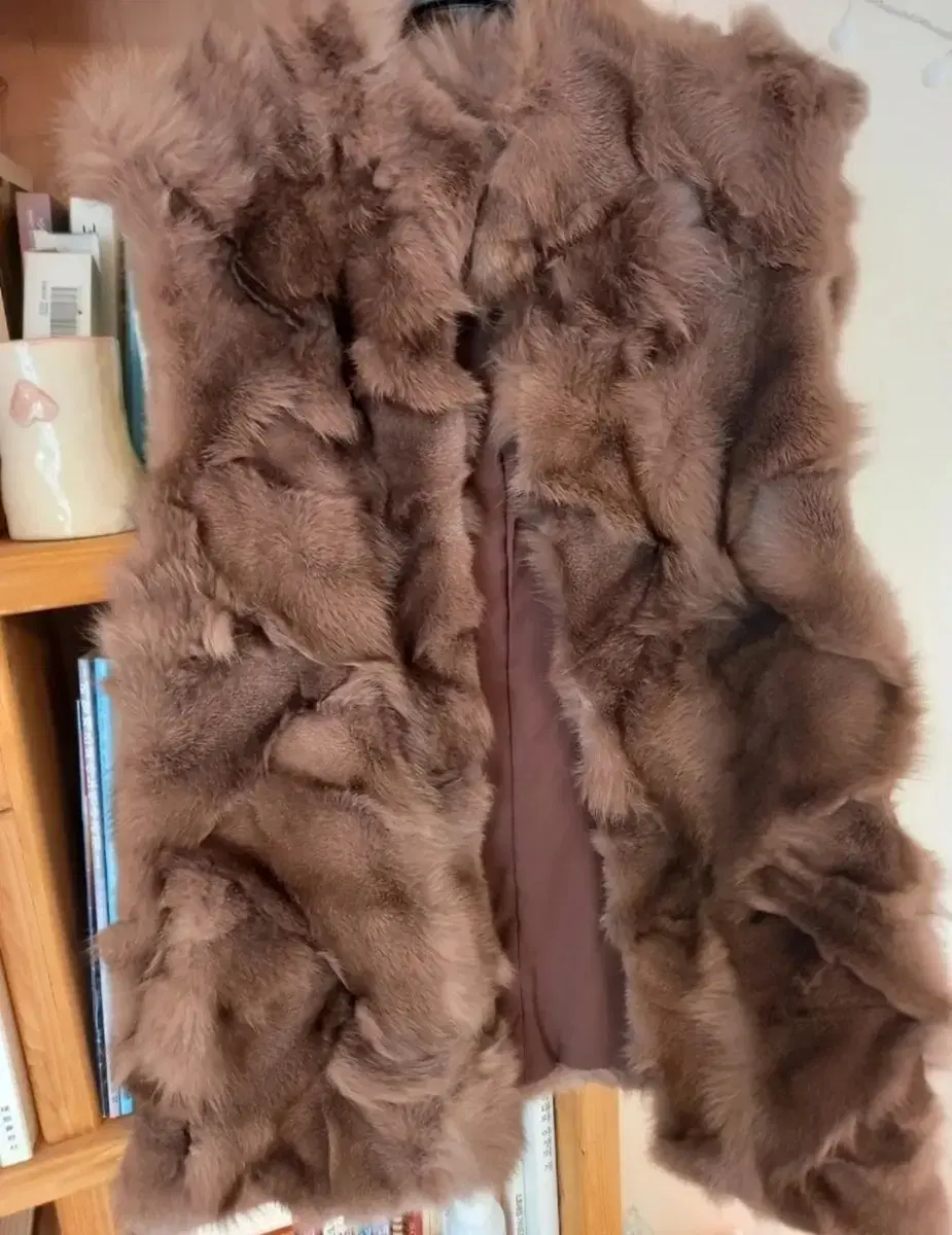 Fox and rabbit fur vest