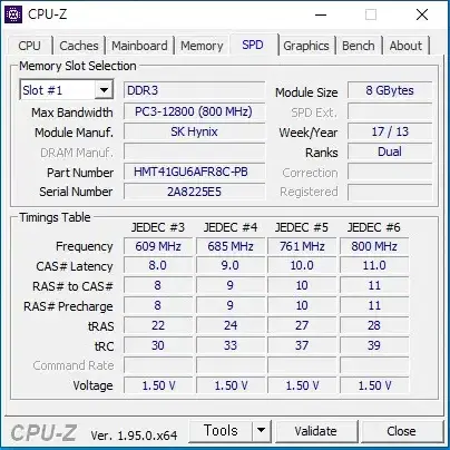 하이닉스 DDR3-12800(1600) 8g