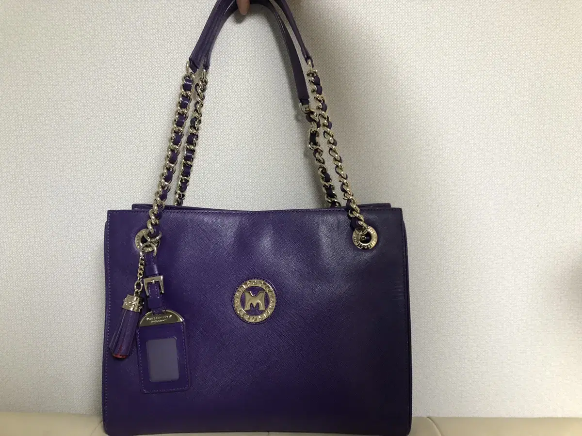 Purple Metropolitan Saffiano Chain Shoulder Bag