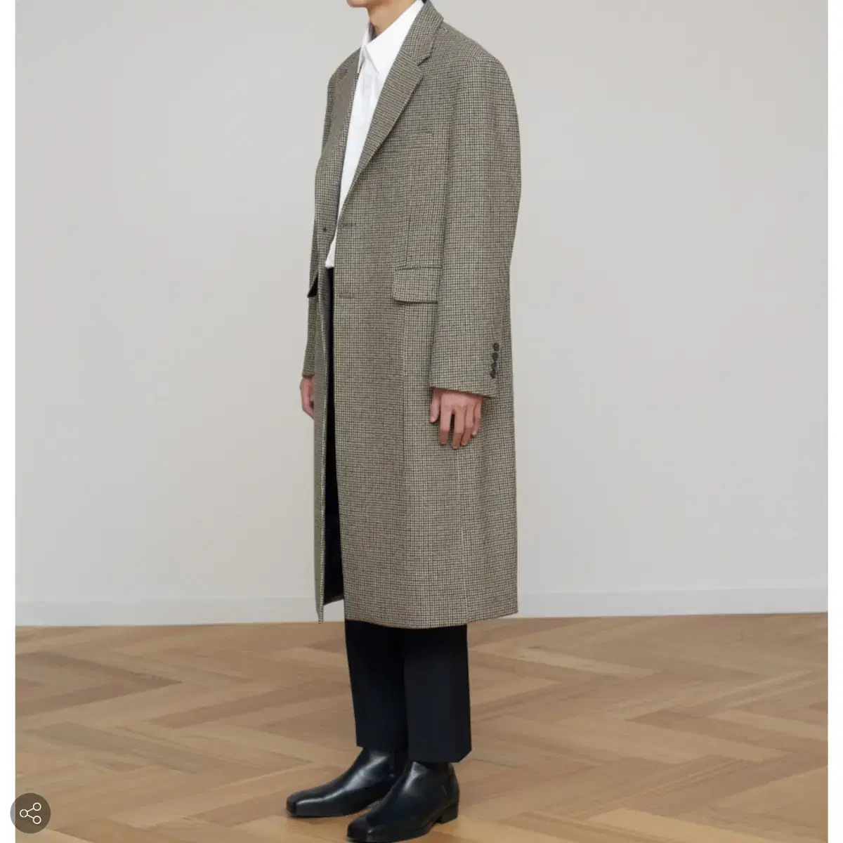 STU 18FW 2button single check coat M