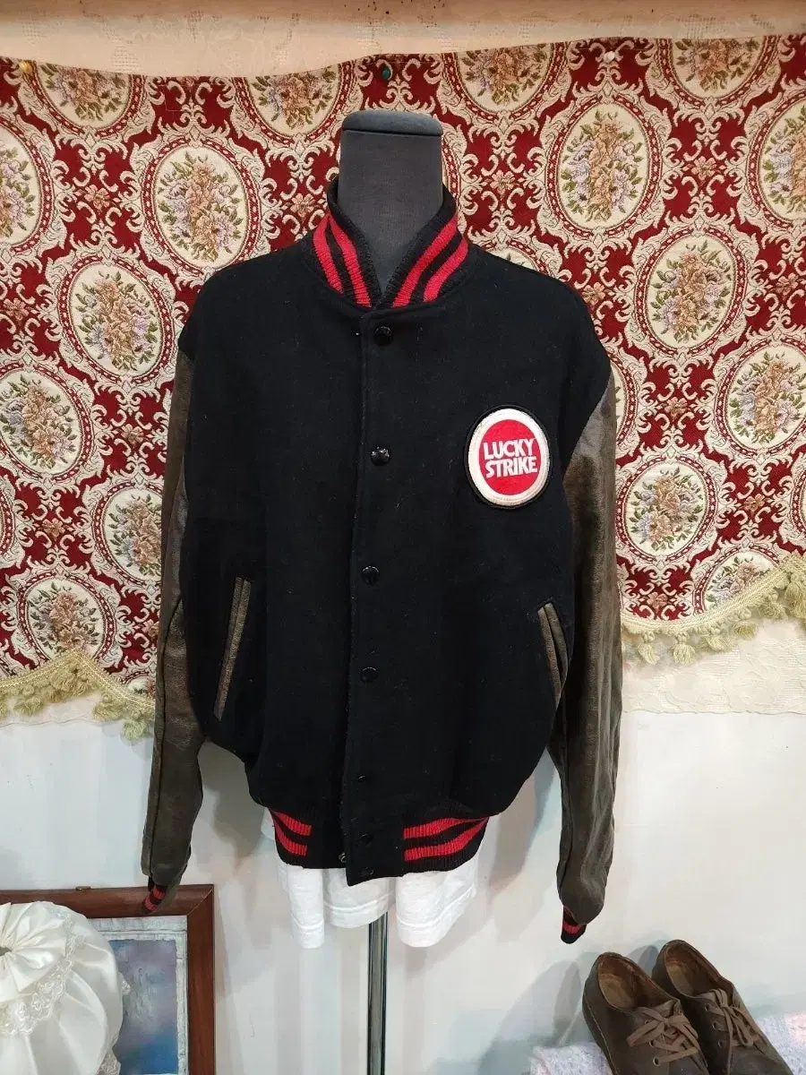 Golden Bear 80s Wool and Leather Varsity Jacket Jumper