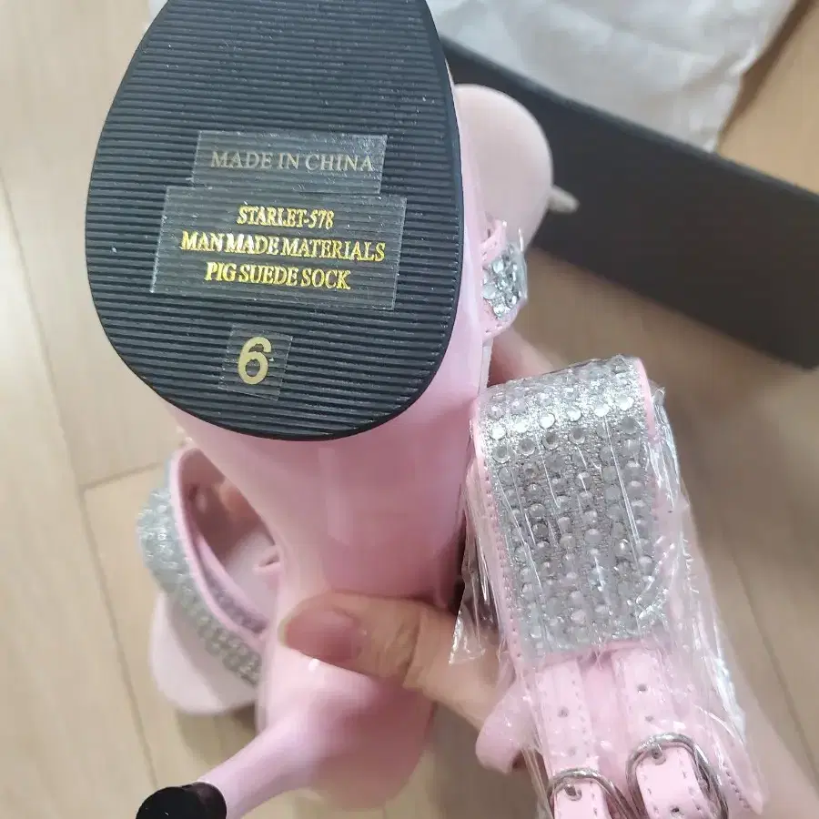 630 Pink Strap High Heels