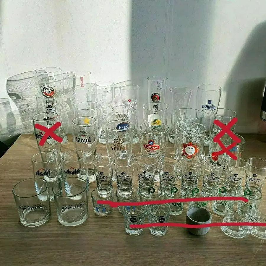 맥주 전용잔, 기타 유리잔