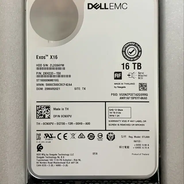 Dell Exos SAS 16TB 판매합니다.