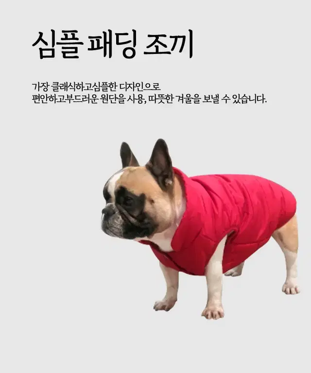 새상품 ) 대형견 패딩조끼 2XL, 3XL웰시코기 프렌치불독 겨울옷