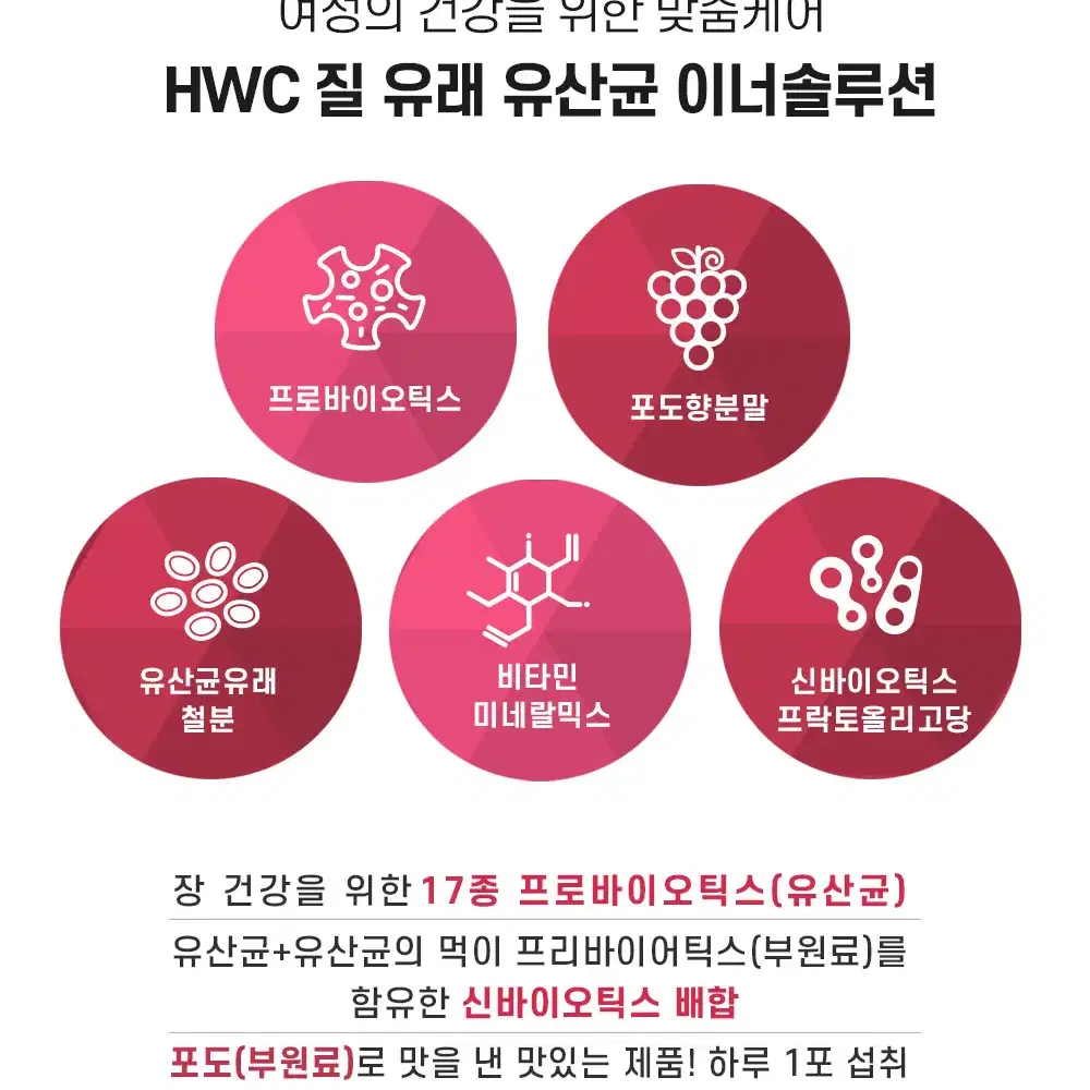 HWC 이너솔루션 여성질유산균 무료배송  