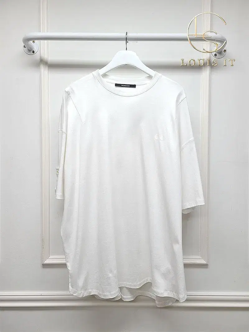 [105] Song Giorgio Homme White Layered Overfit Vahn Short Sleeve Tee