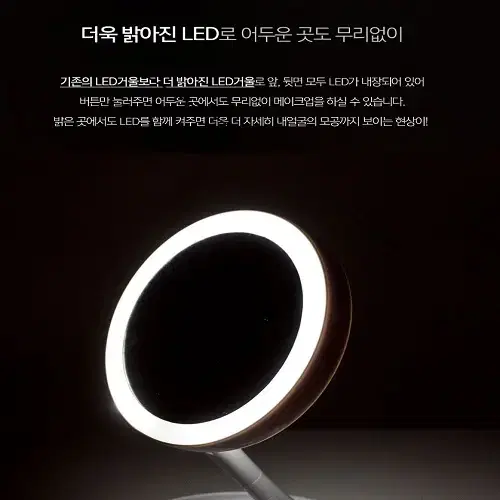 [무료배송] LED 폴딩 탁상 수납 거울 화장대 거울