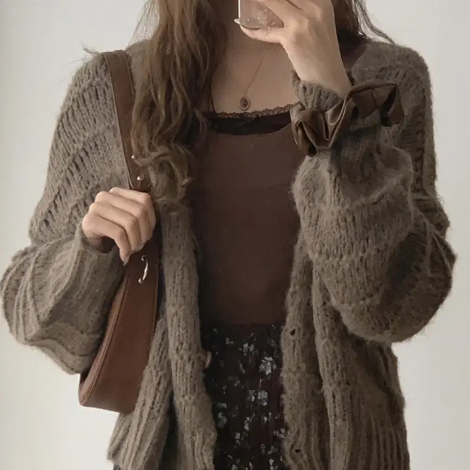 팜므뮤즈 olive cozy loose cardigan