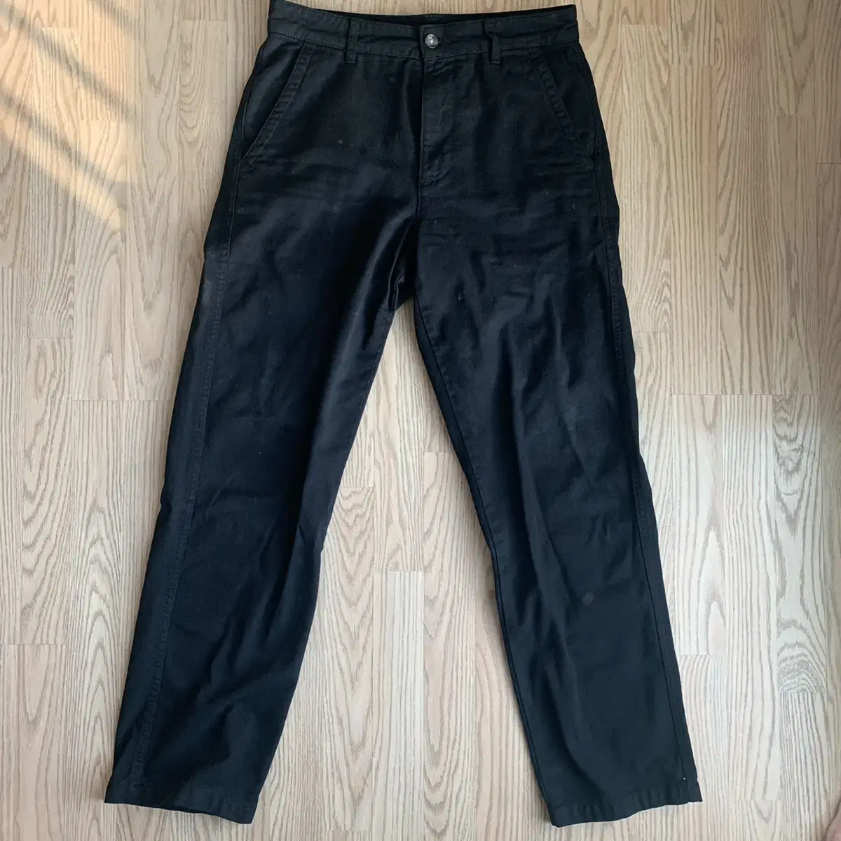 [ZARA] Black cotton wide-leg pants