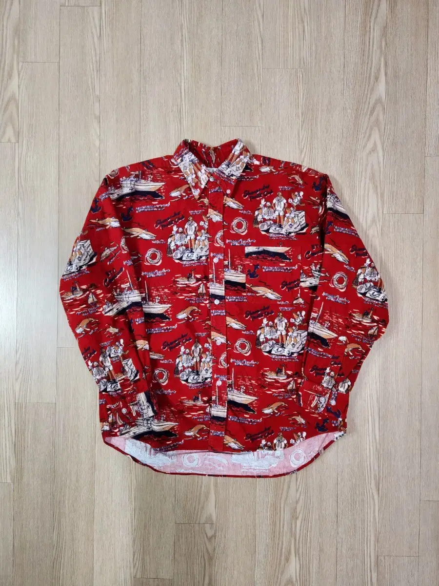 SHONANBO Red flannel pattern casual shirt